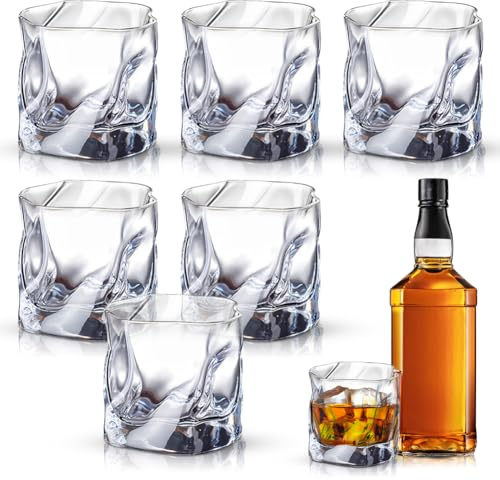 Lot de 6 verres à whisky 200 ml, cristal irrégulier, verres eau, jus, pour maison, restaurants, fêtes, cadeau anniversaire