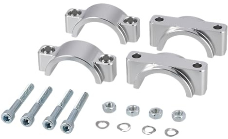 Set: CNC Klemmstücke für Schutzblech mit Schrauben, Silber eloxiert - für S