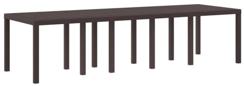 vidaXL Gartentisch Braun 300 x 100 x 73 cm Poly-Rattan | Moderner Look mit einer tollen braunen Oberfläche, Perfekt für die großen Abenteuer draußen,