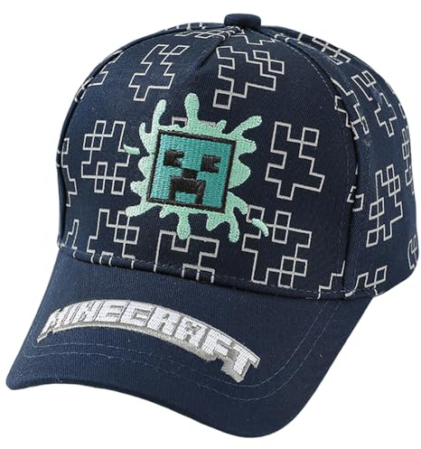 Minecr Baseballmütze,Cartoon Verstellbare Baseballmütze Sonnenmütze,Sonnenschutz Cap Schirmmütze Breathable Summer Cotton Sun Hat für Kinder Ab3-8Jahren -3