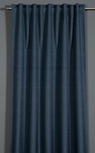 Sehlbach Rideau prêt à Poser avec Bande pour Rideaux, Structure Blackout, Bleu, 140 x 245 cm Rideaux, Économie d'énergie en Hiver, Antichaleur en été, Absorption Acoustique, Certifié Oeko-Tex