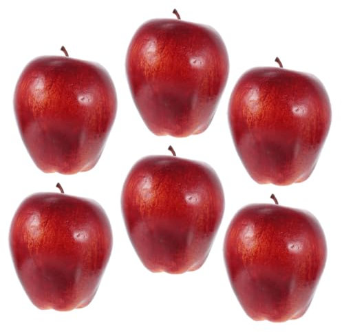 Sosoport 6 pezzi Frutta Artificiale Simulati Mela Delicious per Decorazioni Domestiche Scuole e Ristoranti