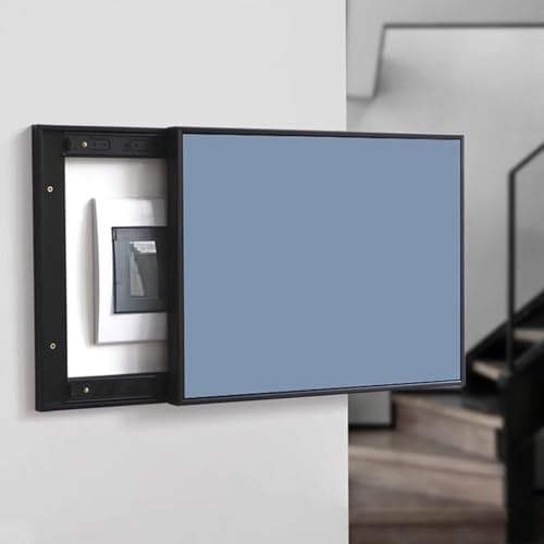 Cache compteur electrique Cache de Tableau Électrique à Monter Soi-même avec Porte Coulissante, Cache Décoratif pour Disjoncteur, Peinture du Cache de la Boîte à Fusibles(Style A,20x16in/50x40cm)