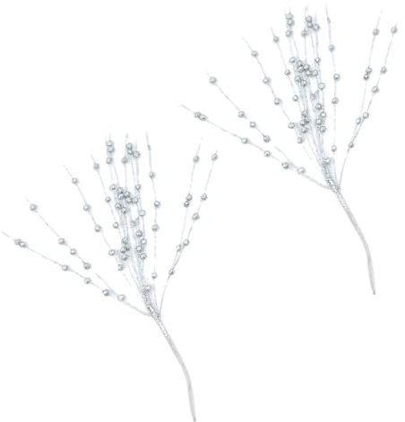 Azxcvbnm 2 tallos de bayas artificiales de 52 cm, ramas de acebo de Navidad para decoración de bodas, tallos de bayas