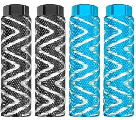 QUARKZMAN 2 Paar Fahrrad BMX Pegs Aluminiumlegierung 9mm Öffnung Hintere Stunt Pegs Anti-Rutsch Fußpedale für Mountainbike Rennrad BMX Schwarz & Himmelblau