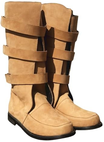 Generisch Pirate Stiefelstulpen Herren Mittelalterliche Beinwickel Kunstleder Mittelalter Stiefel Gamaschen Wildlederimitat Steampunk Stiefelüberzug Kostümzubehör Lederstiefel