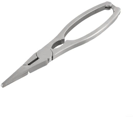 Yuanpgky Pince à fruits de mer pour crabe, crevettes et homard avec design ergonomique antidérapant et boîte de rangement – Construction en métal argenté 190 mm de long pour une utilisation en cuisine
