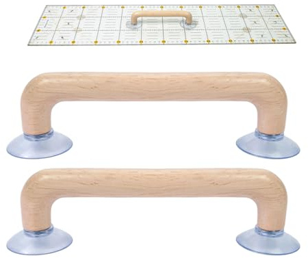 Quilt-Lineal, Griff Nählineal – Lineale Griff | 2 Stück Saugnapf bequemes Bastelzubehör | Quilt-Lineale Griff | Zum Schneiden von Strickgarn Zimmer Weihnachten Indoor Party Zuhause