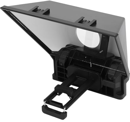 Yctze Teleprompter TP2A de 8 Pulgadas para Teléfonos Inteligentes y Tabletas, Control Remoto, Anillos Adaptadores de Lentes para Transmisión en y Enseñanza en Línea