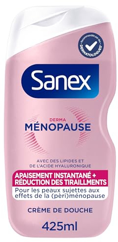 Sanex, Crème de Douche Derma Ménopause, Hydratation 24h, 425 ml