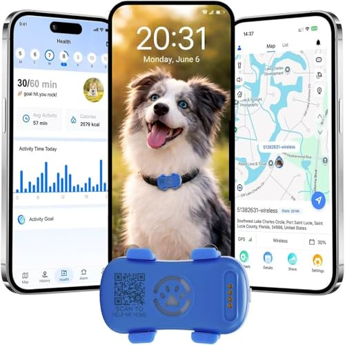 GPS Cane,Collare GPS per cani di monitoraggio satellitare in diretta 4G, avvisi intelligenti multipli, monitoraggio di attività completamente impermeabile per cani e gatti, portata illimitata