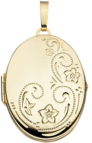 Medaillon Anhänger zum Öffnen mit Muster 333 Gold Gelbgold für Damen