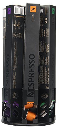 RECAPS Coffee Capsule Holder Compatible with Nespresso Coffee Capsules Holder Stand 360 Degree Rotating Revolving Stores 60 Pods Capsules(Coffee pods excluded)