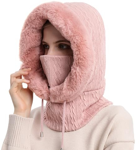 TAGVO Pasamontañas Termico para Mujer, Pasamontañas Invierno Capucha Polar Máscara de Esquí Balaclava Máscara Polar Multifuncional para Clima Frío Esquí al Aire Libre Montaña Camping Senderismo