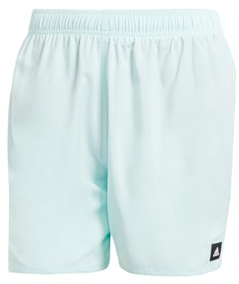 adidas Uomo Solid CLX Short-Length Swim Shorts, Turquoise/Black, S