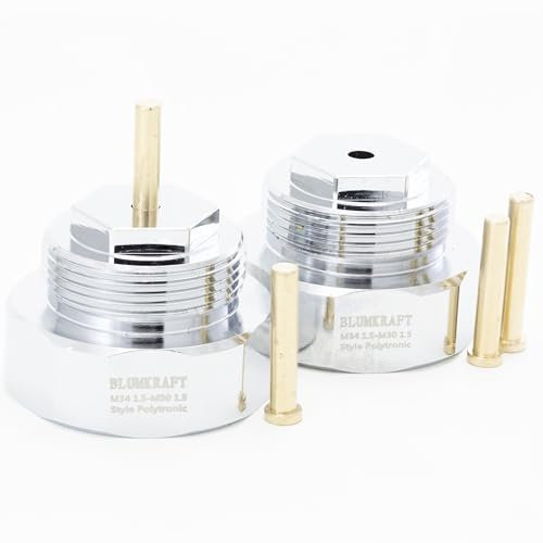 BLUMKRAFT - Lote de 2 adaptadores de radiador M34 x1.5 hembra tipo POLYTRONIC (prototipo) a cabeza termostática M30x1.5 macho