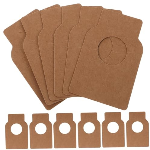 IMIKEYA 50 Piezas Etiquetas para Bodega de Vino Papel Kraft Resistente Doble Cara Espacio para Notas Personalizadas Etiquetas Colgantes para Botella Celebraciones y Organización de Cava