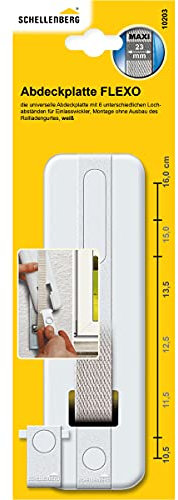 Schellenberg 10203 Copripiastra (tapparelle), modello Softline, Sistema MAXI, per avvolgitori in entrata, distanza tra i fori 10,5-16,0 cm, Dimensioni: 64 x 203 x 11 mm, Bianco