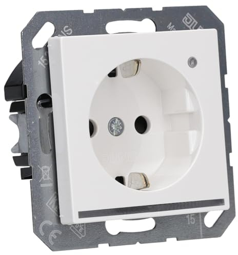 JUNG A1520-OWWLNW SCHUKO-Steckdose mit LED-Licht Alpinweiß Serie A