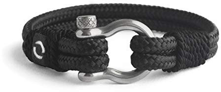 Mens Rope Bracelet - Stainless Steel Silver Shackle, Extremely Durable and Scratch Resistant Waterproof Paracord, Handmade, Nautical Wristband for Men, 7.00, Rope