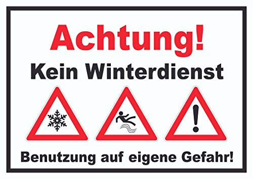 HB-Druck Achtung Kein Winterdienst Schild A5 (148x210mm)