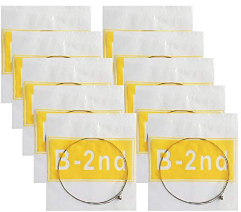 Acoustic Guitar B Strings, Light Tension – Corrosion-Resistant Rust-Prevent Brass, Offers a Bright and Well-Balanced Acoustic Tone B 2nd 10 Pack