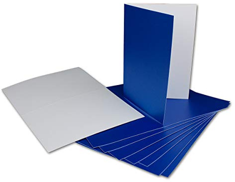 150x Klappkarten blanko mit Umschlag - DIN A6 / C6 Blau matt glänzend - Faltkarten A6 10,5 x 14,7 cm mit Briefumschläge C6 11,5 x 16 cm - Karten Umschlag Set von Glüxx Agent