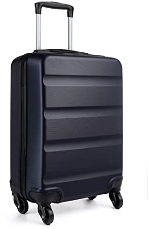 KONO Handgepäck Koffer Klein Reisekoffer mit Rollen und TSA Schloss, Koffer Trolley Handgepäck Flugzeug 55x38x20cm (Handgepäckkoffer, Dunkelblau)