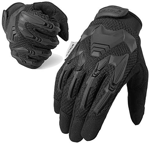 WTACTFUL Taktische Handschuhe,Tatical Gloves,Motorrad Handschuhe,Herren Touchscreen Motorradhandschuhe für Mountainbike, Motorcross,Klettern,Security,Wandern,Motorrad,Jagd Schwarz L