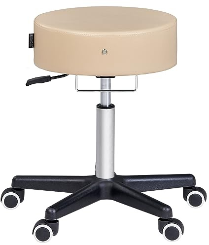Master Massage Costco Rollhocker Drehhocker Arbeitshocker Praxishocker Kosmetikhocker Hocker-Creme, Beige