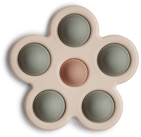 mushie Blume Pressspielzeug für Kinder & Babys, Sensorisches Spielzeug, Konzentration & Aufmerksamkeit (Dried Thyme/Natural/Shifting Sand)