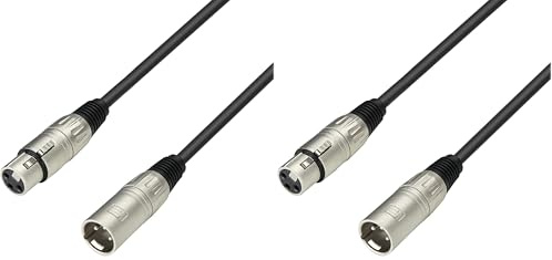 Adam Hall Cables 3 STAR MMF 0100 Mikrofonkabel XLR Female auf XLR Male | 1 m (Packung mit 2)