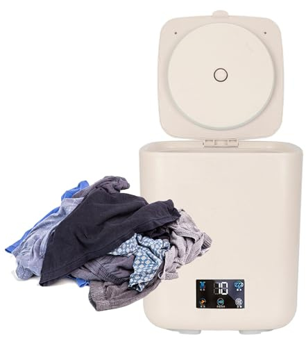 HLGKBY Mini Machine à Laver entièrement Automatique, Machine à Laver Portable, Machine à Laver Les sous-vêtements de Grande capacité de 7 L avec essoreuse, Mini Machine à Laver à écran Tactile Blue