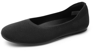 DREAM PAIRS Damen Ballerina Flache Maschenware Schuhe Runde Zehe Slip On Ballerina Bequem Weich | Bequeme, runde Zehenpartie, Slipper, flexibel, tragbar, atmungsaktiv, für den täglichen Spaziergang und Reisen