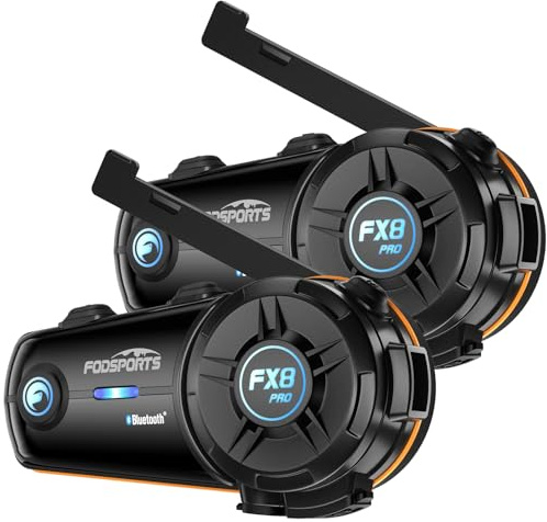 Fodsports FX8 Pro Motorrad Headset, Dual-Chip für Audio-Multitasking