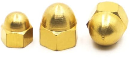 DIN1587 Messing-Hutmuttern M3 M4 M5 M6 M8 M10 M12 M14 M16 Kupfer-Hutmutter Eichel-Kuppelkopf-Sechskantmuttern(M12 2pcs)