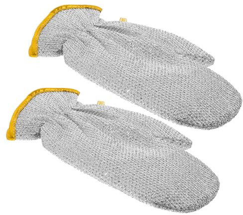 Hoement 2pcs Scald Dishwashing Gloves Kitchen Cleaning Gloves Long Cuff Heat Protection for Winter Use