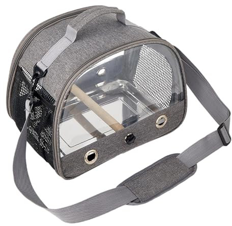 Vogelkäfig für Reise, Reisekäfig für Vögel, Reisetasche, Tierhalter, Papageienhalter, tragbar, faltbar, mit Sitzstange und Stehplatte, kleine Transporttasche für Tiere
