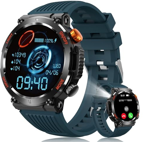 Megalith Smartwatch Men Fitness Tracker: Waterproof Exercise Watch Sport Blue - Blood Pressure Smart Watches Men Android iOS Compatible