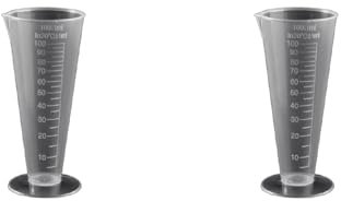 Taza de medición líquida graduada triangular transparente para proyectos de manualidades, cocina, hornear, 8 onzas, 1 cuchara medidora 1, 2, 3, 4 C