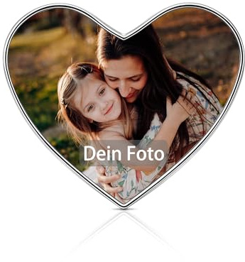JSDDE 2er Personalisierter Kühlschrankmagnet mit eigenem Foto - Fotomagnet gestalten quadratisch, rund, herzförmig Kühlschrankmagnet Erinnerungsgeschenk (Herz)