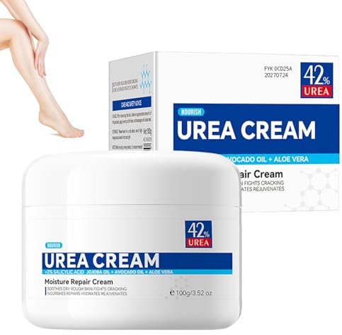 Soleneva Urea Creme 42%, Intensive Fußcreme für Sehr Trockene Haut, Schrundensalbe füße gegen Rissige Fersen & Hände, Feuchtigkeitsspendende Urea Fusscreme mit Hornhautentferner, Fusspflege Cream