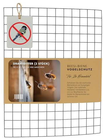 Drahtgitter für Insektenhotel 33x22,8cm I 19mm Maschenweite I Schutzgitter für Wildbienen I Metallgitter Bienenhotel I Vogelschutz Insektenhotel (Silber, 8 Stück)