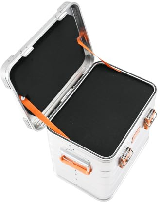 Alubox Alukiste abschließbar ES31 - Premium Aluminium Lagerbox 31 Liter mit Schaumstoffmatten Würfelschaum - Deckel mit Aluminium Druckguss Stapelecken und Gummidichtung - inklusive Schlösser