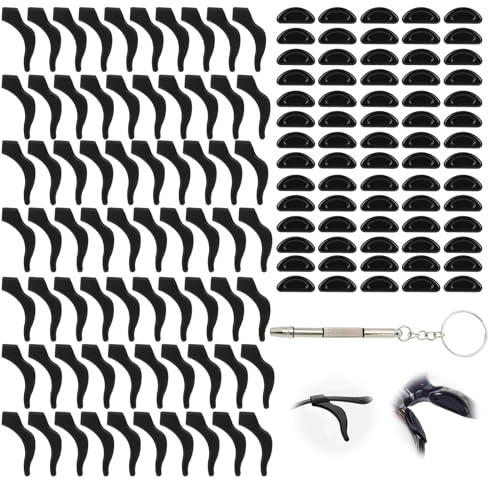 35 Paar Nasenpads Brille Selbstklebend, Brille Nasenpads Silikon, D-Förmiges Pad-Design, Rutschfest, 35 Paar Brillenbügel Antirutsch, Brille Zubehör für Brillen und Sonnenbrillen