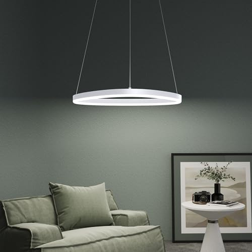Mai & Mai LED Pendelleuchte Esstisch Verstellbares Kabel Weiß Hängeleuchte | Pendellampe Dynamisches Wellendesign 3000K/4000K/6000K für Esszimmer Wohnzimmer Schlafzimmer Alivetta7287