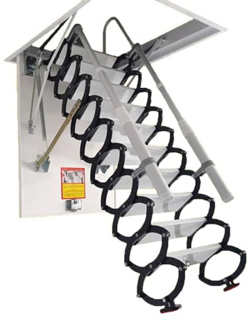 Zxarunas Scale della soffitta Scala da Soffitta in Titanio E Magnesio con Telecomando, Scala da Soffitta Telescopica Retrattile, Scala da Soffitto Manuale Senza Corrimano Scala per soppalco