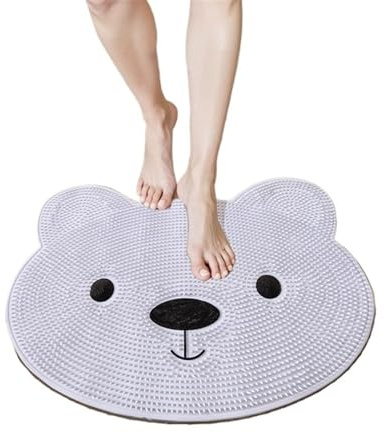 HAGJII Laveur De Pieds De Douche Lave-Dos Exfoliant Tapis De Bain Antidérapant Brosse Pieds Douche Tapis De Sol Massage des Pieds Foot Scrubber Douche(Blanc)