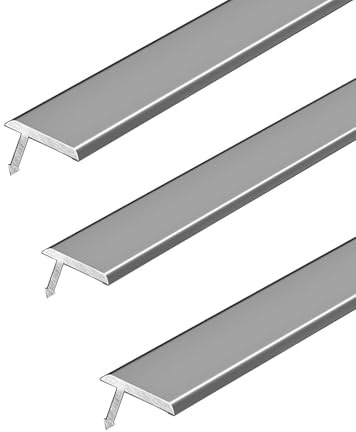 Tira de Transición de Alfombra, Tira de Transición de Borde Con Moldura En T, de Alfombra A Piso de Madera A Baldosa, Barra de Metal, 3 Piezas X 90 Cm de Largo，Cortable(Gentleman Gray,12 mmx0.9 m)