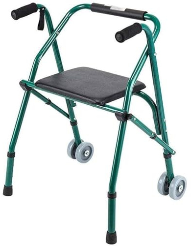 Klappbarer Gehwagen mit Rädern, Rollator, Leichtgewichtige Gehhilfen mit Sitz for Senioren und Erwachsene, Höhenverstellbar